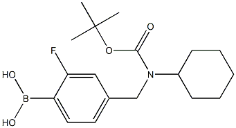 (4-(((TERT-ブチルトキシカルボニル)(シクロヘキシル)アミノ)メチル)-2-フルオロフェニル)ボロン酸 化学構造式