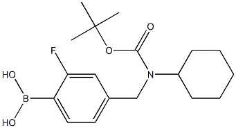 (4-(((tert-butoxycarbonyl)(cyclohexyl)aMino)Methyl)-2-fluorophenyl)boronic acid Struktur