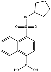 (4-(N-シクロペンチルスルファモイル)ナフタレン-1-イル)ボロン酸 化学構造式
