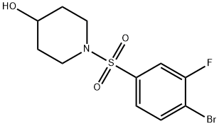 1-((4-溴-3-氟苯基)磺酰)哌啶-4-醇 结构式