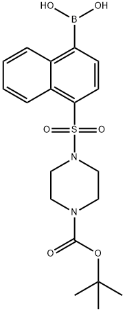 (4-((4-(叔-丁氧基羰基)哌嗪-1-基)磺酰)萘-1-基)硼酸, 1704120-96-6, 结构式