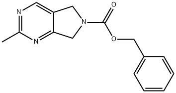 2-Methyl-5,7-dihydro-pyrrolo[3,4-d]pyriMidine-6-carboxylic acid benzyl ester 化学構造式