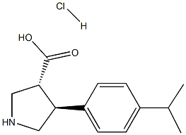 (+/-)-trans-4-(4-isopropyl-phenyl)-pyrrolidine-3-carboxylic acid-HCl,,结构式