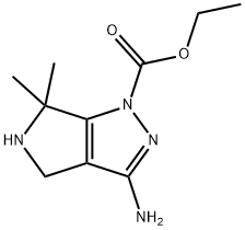 3-氨基-6,6-二甲基-5,6-二氢吡咯并[3,4-C]吡唑-1(4H)-羧酸乙酯, 1823457-08-4, 结构式