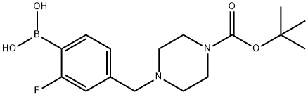 (4-((4-(tert-butoxycarbonyl)piperazin-1-yl)Methyl)-2-fluorophenyl)boronic acid Structure