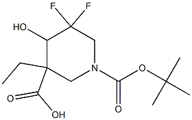 1-tert-butyl 3-ethyl 5,5-difluoro-4-hydroxypiperidine-1,3-dicarboxylate,,结构式