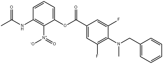 3-acetaMido-2-nitrophenyl 4-(benzyl(Methyl)aMino)-3,5-difluorobenzoate, 1864061-72-2, 结构式
