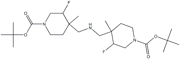 di-tert-butyl 4,4'-azanediylbis(Methylene)bis(3-fluoro-4-Methylpiperidine-1-carboxylate) Structure