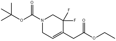 tert-butyl 4-(2-ethoxy-2-oxoethyl)-5,5-difluoro-5,6-dihydropyridine-1(2H)-carboxylate, 1823275-22-4, 结构式
