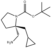 tert-butyl (2R)-2-(aMinoMethyl)-2-(cyclopropylMethyl)pyrrolidine-1-carboxylate Struktur