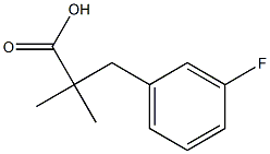 3-(3-フルオロフェニル)-2,2-ジメチルプロパン酸 化学構造式