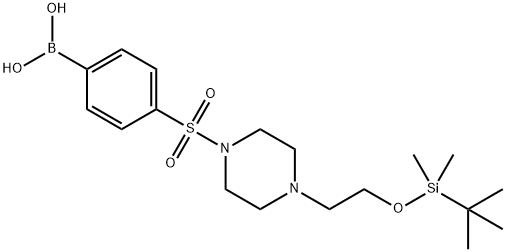 (4-((4-(2-((tert-butyldiMethylsilyl)oxy)ethyl)piperazin-1-yl)sulfonyl)phenyl)boronic acid Structure