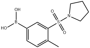 (4-甲基-3-(吡咯烷-1-基磺酰)苯基)硼酸 结构式