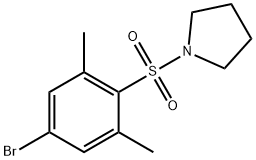 1-((4-broMo-2,6-diMethylphenyl)sulfonyl)pyrrolidine Structure