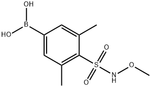 (4-(N-メトキシスルファモイル)-3,5-ジメチルフェニル)ボロン酸 化学構造式