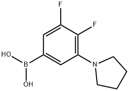 3,4-二氟-5-(吡咯烷-1-基)苯基硼酸 结构式