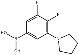 3,4-二氟-5-(吡咯烷-1-基)苯基硼酸, 1704067-48-0, 结构式