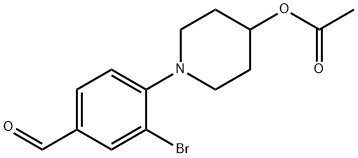 1-(2-溴-4-甲酰基苯基)哌啶-4-基乙酸酯,1704073-23-3,结构式