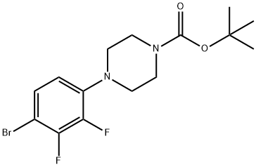 叔-丁基 4-(4-溴-2,3-二氟苯基)哌嗪-1-羧酸酯, 1121599-63-0, 结构式