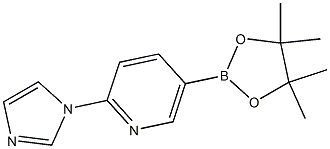 2-(1H-咪唑基-1-基)-5-(4,4,5,5-四甲基-1,3,2-二氧杂环戊硼烷-2-基)吡啶,2096337-09-4,结构式