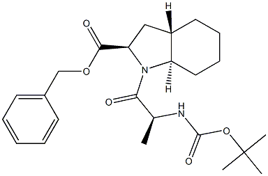 (2R,3aS,7aR)-1-[(2S)-2-[tert-ButyloxycarbonylaMino]-1-oxopropyl]octahydro-1H-indole-2-carboxylic Acid Benzyl Ester,,结构式