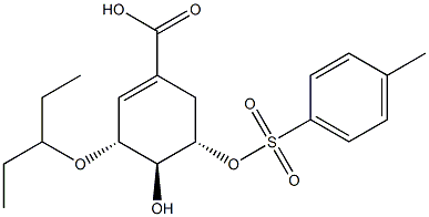 (3R,4S,5S)-4-Hydroxy-3-(pentan-3-yloxy)-5-(tosyloxy)cyclohex-1-enecarboxylic Acid Structure