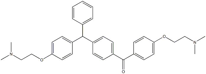 (4-(2-(DiMethylaMino)ethoxy)phenyl)(4-((4-(2-(diMethylaMino)ethoxy)phenyl)(phenyl)Methyl)phenyl)Methanone Structure