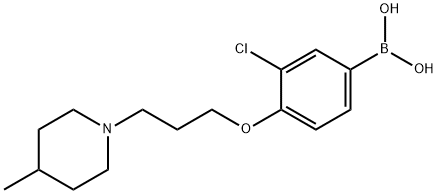 (3-クロロ-4-(3-(4-メチルピペリジン-1-イル)プロポキシ)フェニル)ボロン酸 化学構造式