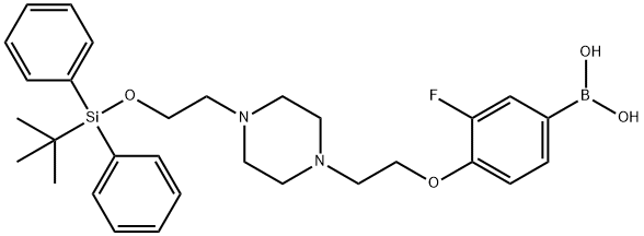 (4-(2-(4-(2-((tert-butyldiphenylsilyl)oxy)ethyl)piperazin-1-yl)ethoxy)-3-fluorophenyl)boronic acid Structure