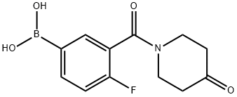 (4-フルオロ-3-(4-オキソピペリジン-1-カルボニル)フェニル)ボロン酸 化学構造式