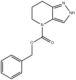 2,5,6,7-Tetrahydro-pyrazolo[4,3-b]pyridine-4-carboxylic acid benzyl ester 化学構造式