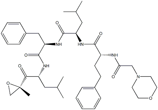 (R)-4-Methyl-N-((R)-1-(((R)-4-Methyl-1-((S)-2-Methyloxiran-2-yl)-1-oxopentan-2-yl)aMino)-1-oxo-3-phenylpropan-2-yl)-2-((R)-2-(2-MorpholinoacetaMido)-4-phenylbutanaMido)pentanaMide Structure