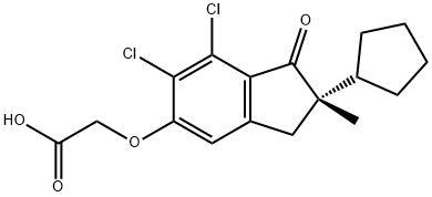 (S)-2-((6,7-dichloro-2-cyclopentyl-2-Methyl-1-oxo-2,3-dihydro-1H-inden-5-yl)oxy)acetic acid Structure