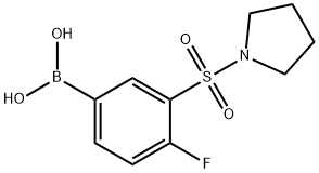 (4-fluoro-3-(pyrrolidin-1-ylsulfonyl)phenyl)boronic acid Structure