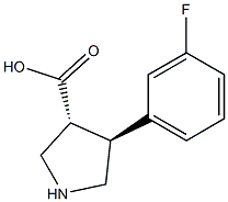 (+/-)-trans-4-(3-fluoro-phenyl)-pyrrolidine-3-carboxylic acid 结构式