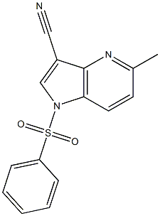 3-Cyano-5-Methyl-1-(phenylsulfonyl)-4-azaindole,,结构式