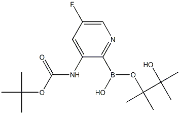 Boc-3-AMino-5-fluoropyridine-2-boronic acid pinacol ester 结构式