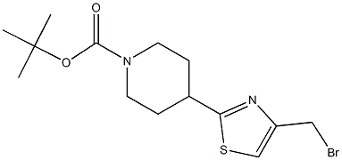tert-Butyl 4-[4-(broMoMethyl)thiazol-2-yl]piperidine-1-carboxylate Struktur