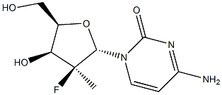 4-aMino-1-((2S,3S,4S,5R)-3-fluoro-4-hydroxy-5-(hydroxyMethyl)-3-Methyltetrahydrofuran-2-yl)pyriMidin-2(1H)-one 化学構造式