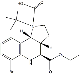 (3aR,4S,9bR)-1-tert-butyl 4-ethyl 6-broMo-3,3a,4,5-tetrahydro-1H-pyrrolo[3,2-c]quinoline-1,4(2H,9bH)-dicarboxylate Structure