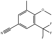 4-Methoxy-3-Methyl-5-(trifluoroMethyl)benzonitrile, 97% 化学構造式