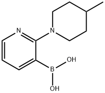 (2-(4-甲基哌啶-1-基)吡啶-3-基)硼酸 结构式