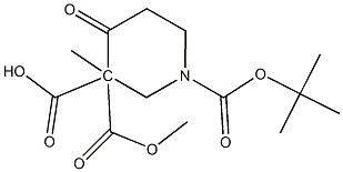 1-tert-butyl 3,3-diMethyl 4-oxopiperidine-1,3,3-tricarboxylate 化学構造式