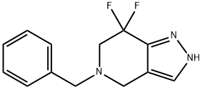 5-benzyl-7,7-difluoro-4,5,6,7-tetrahydro-1H-pyrazolo[4,3-c]pyridine 化学構造式