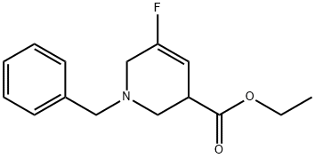 ethyl 1-benzyl-5-fluoro-1,2,3,6-tetrahydropyridine-3-carboxylate 化学構造式