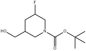 3-フルオロ-5-(ヒドロキシメチル)ピペリジン-1-カルボン酸TERT-ブチル 化学構造式