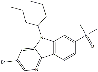 (3-BROMO-5-(HEPTAN-4-YL)-5H-PYRIDO[3,2-B]INDOL-7-YL)DIMETHYLPHOSPHINE OXIDE, , 结构式