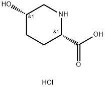 (2S,5S)-5-ヒドロキシピペリジン-2-カルボン酸塩酸塩 化学構造式