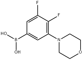 (3,4-ジフルオロ-5-モルホリノフェニル)ボロン酸 化学構造式