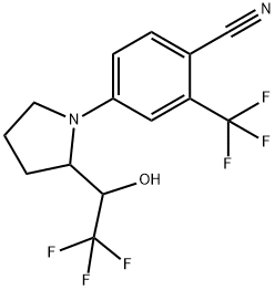 4-(2-(2,2,2-Trifluoro-1-hydroxyethyl)pyrrolidin-1-yl)-2-(trifluoroMethyl)benzonitrile Struktur